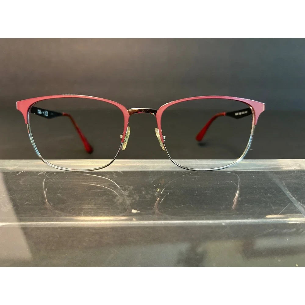 Ray-Ban RB 6421 3003 Burgundy Silver Square Eyeglasses Frames 52-18 140